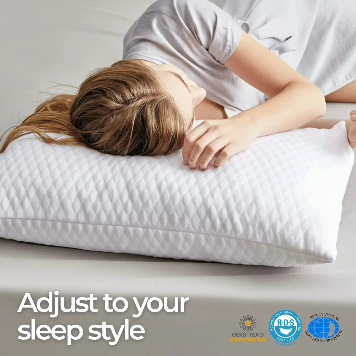 Slumblr® Memory Foam Zero-Pressure Side Sleep Pillow Slumblr