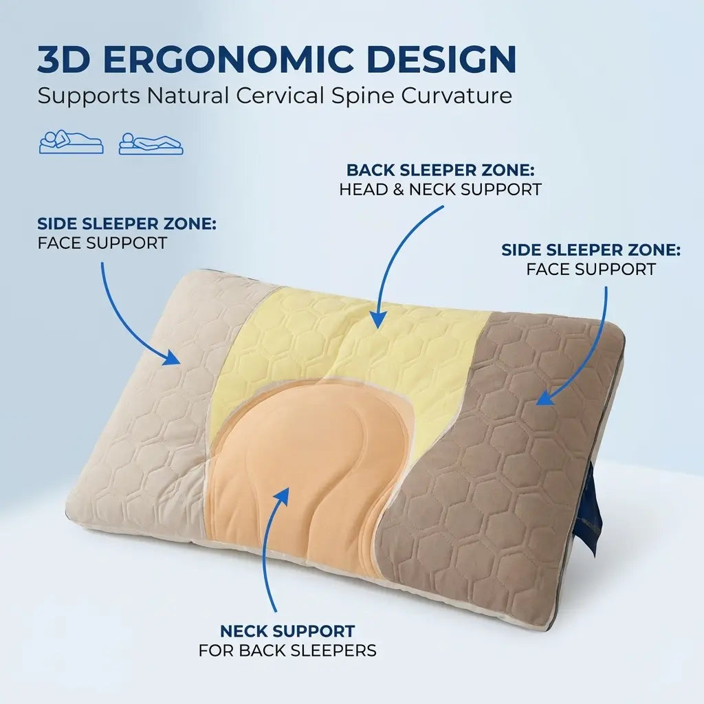 Slumblr® Zoned Ergonomic Memory Foam Pillow Slumblr