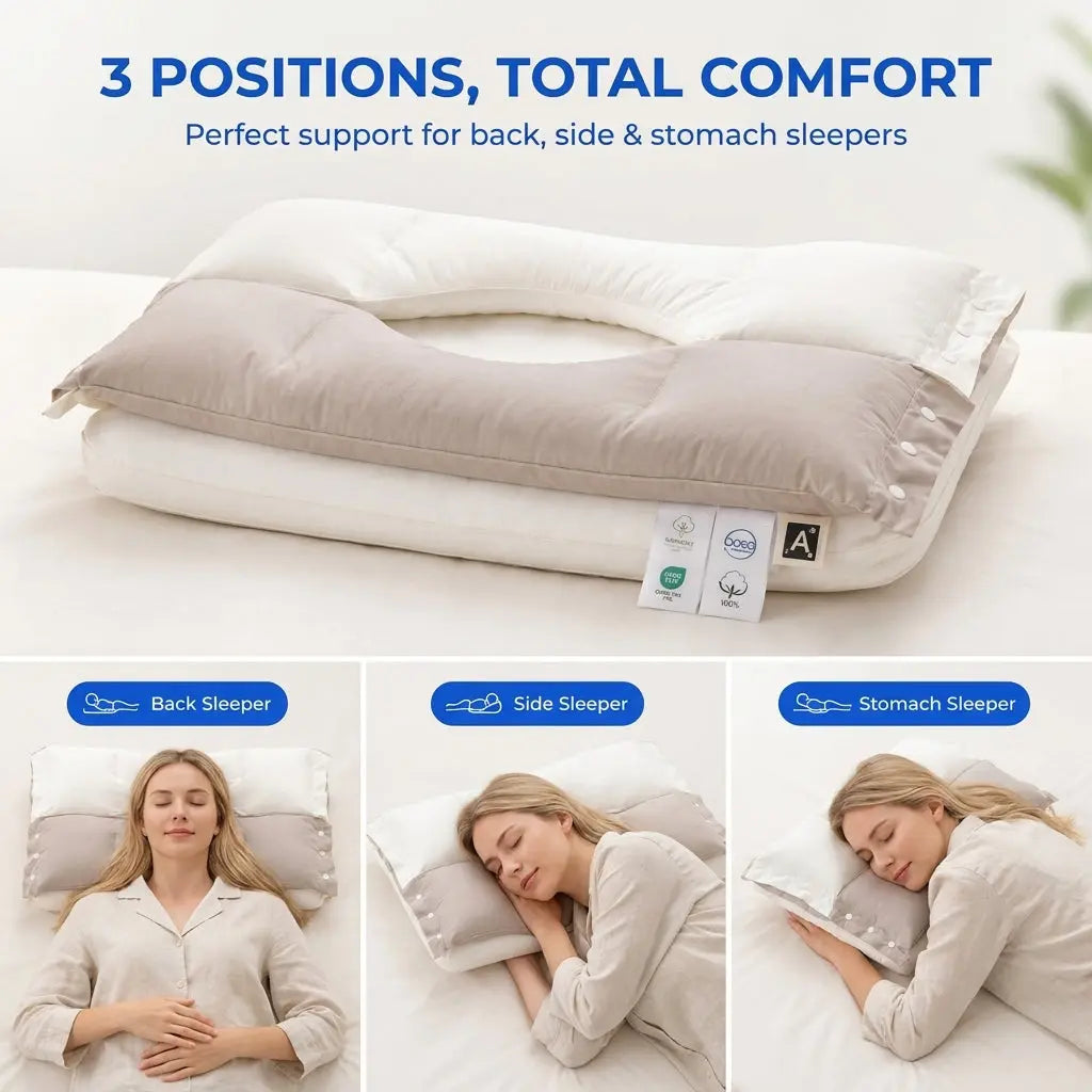 Slumblr® Dual-Sided Adjustable Cotton Pillow Slumblr